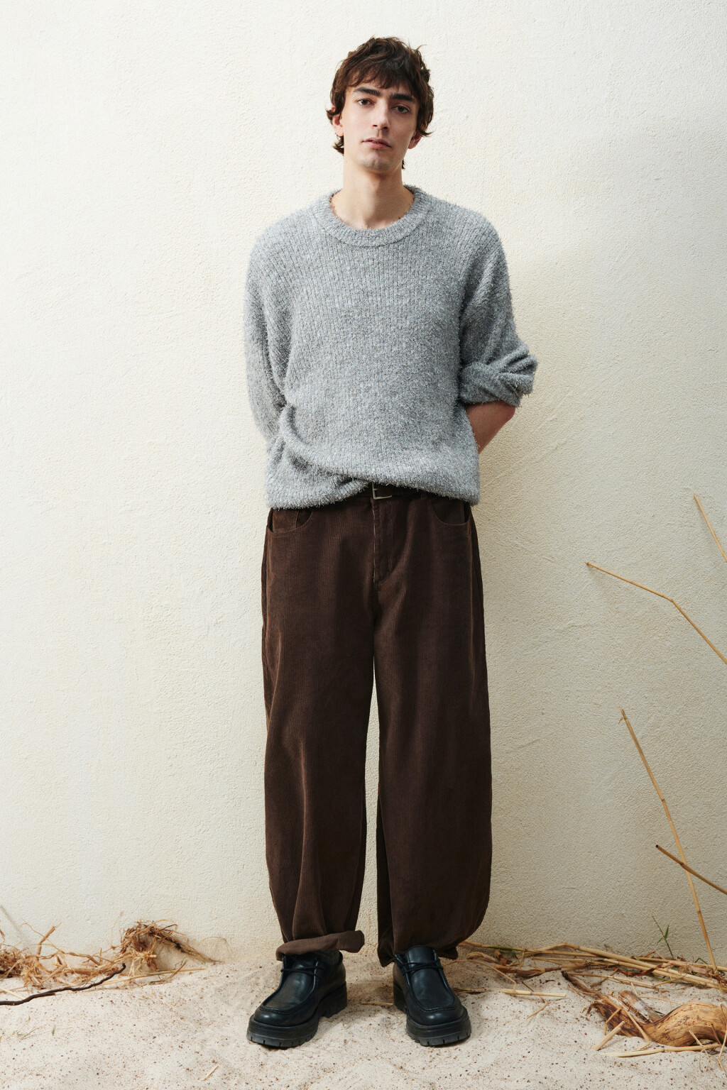 Джемпер вязаный пушистый - цвет серый - 5